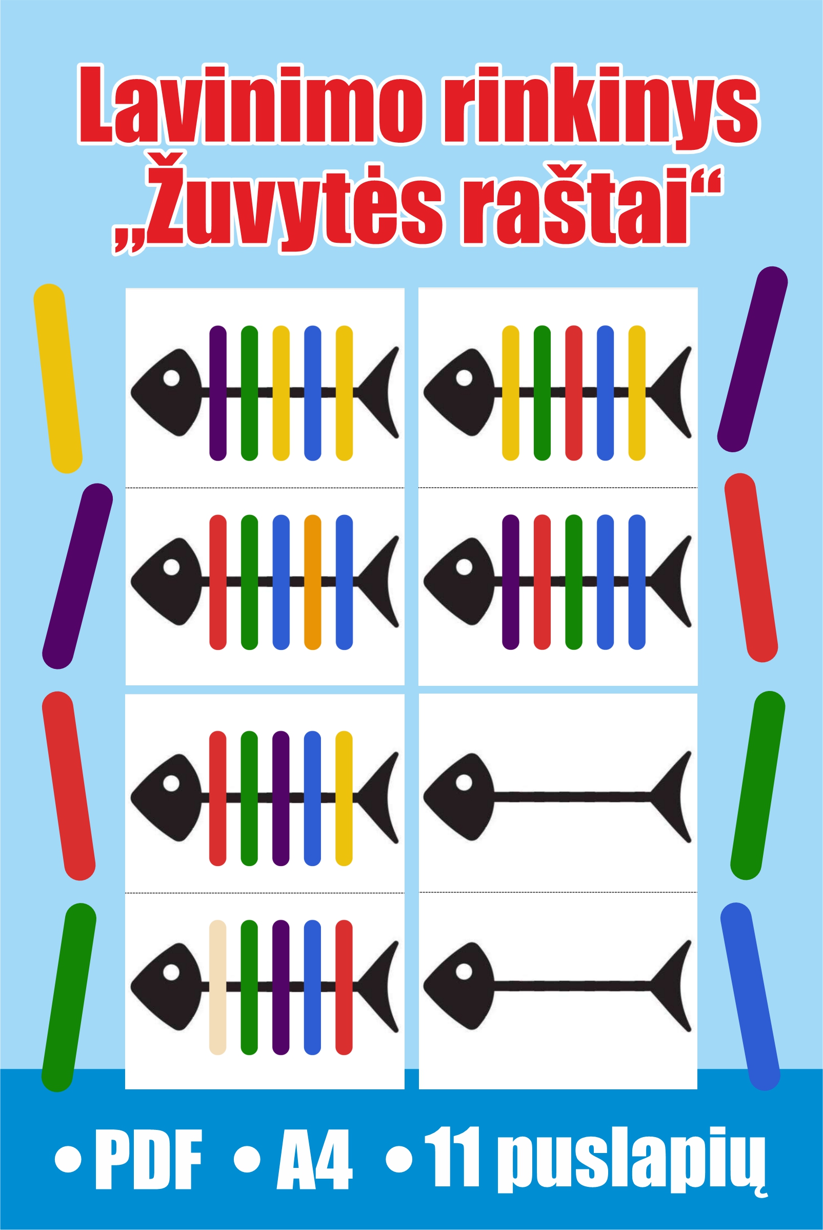kortelės spalvų pažinimui