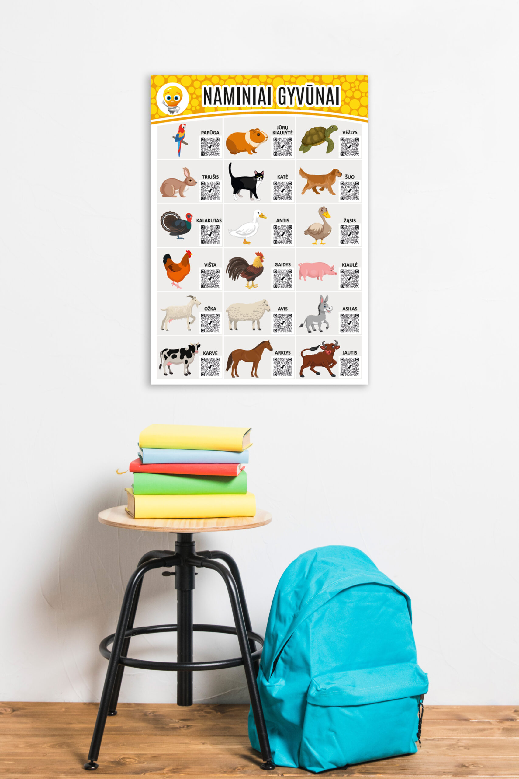 Interaktyvūs edukaciniai plakatai „Naminiai gyvūnai“ su QR kodais - Image 5