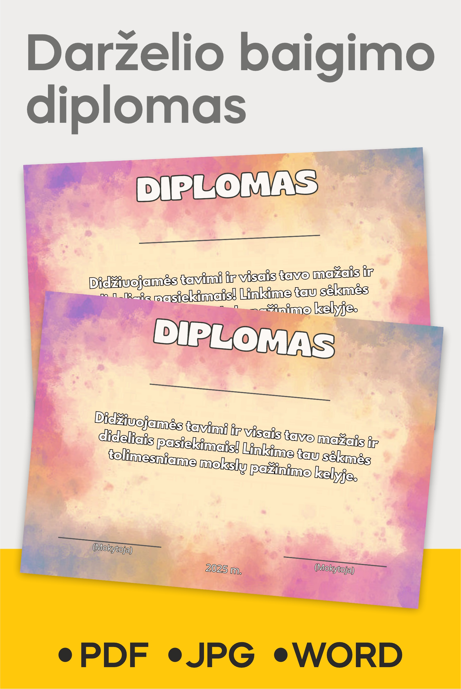 diplomas darželiui