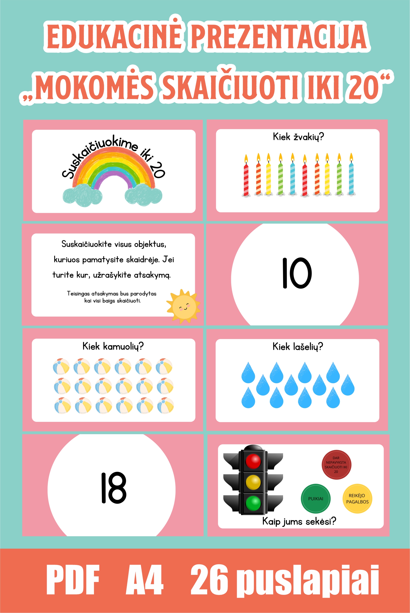 skaidrės skaičiuoju iki 20