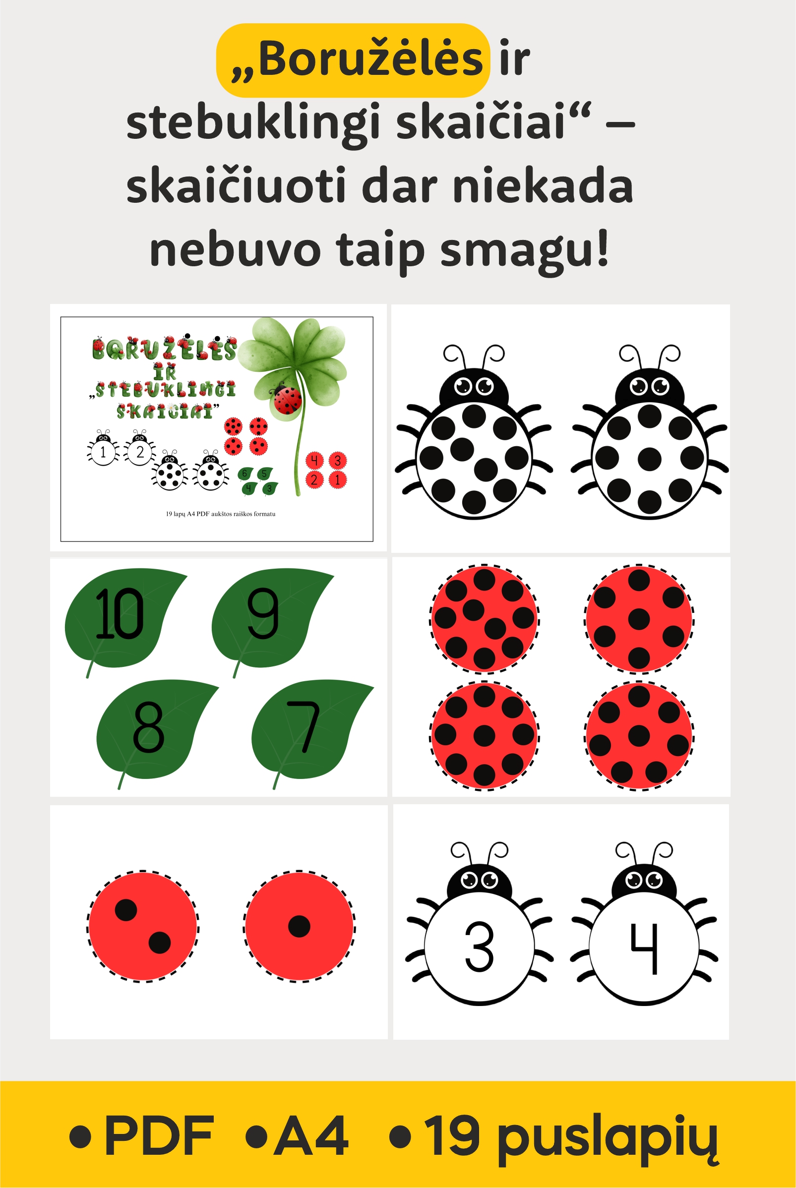 Edukacinis žaidimas „Boružėlės ir stebuklingi skaičiai“