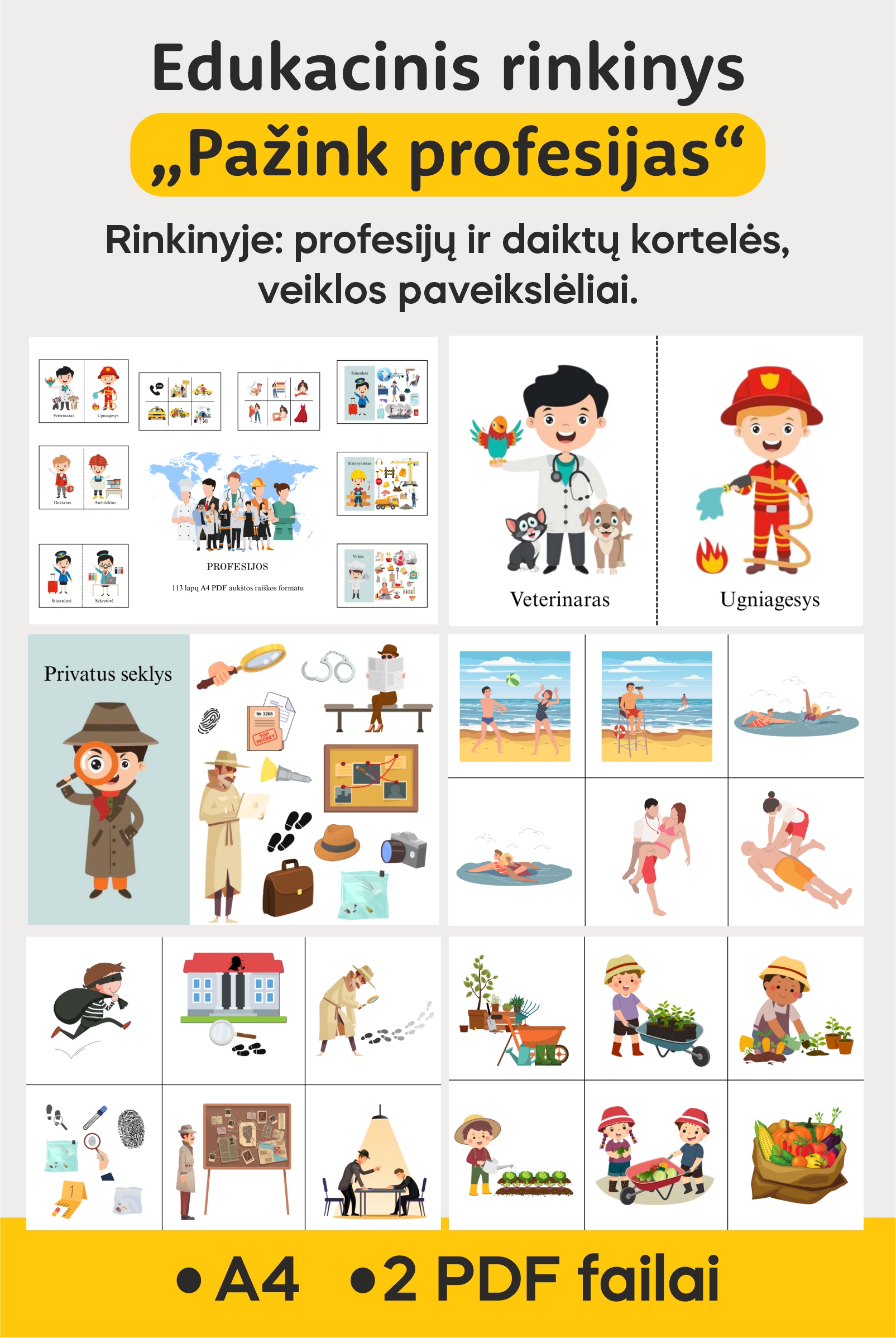 Edukacinis rinkinys vaikams „Pažink profesijas“