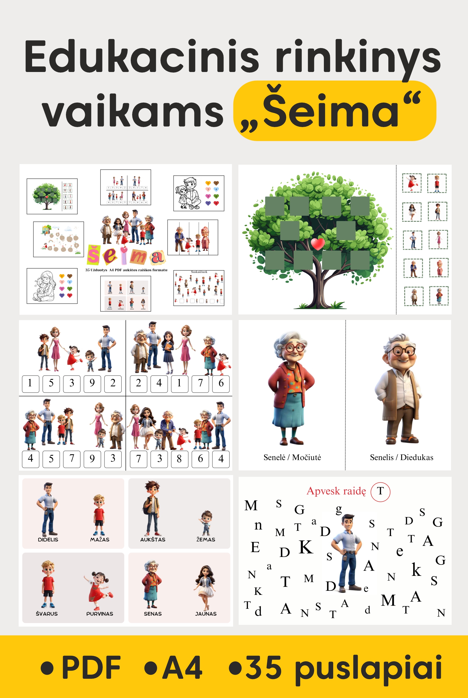 Edukacinis rinkinys vaikams „Šeima“