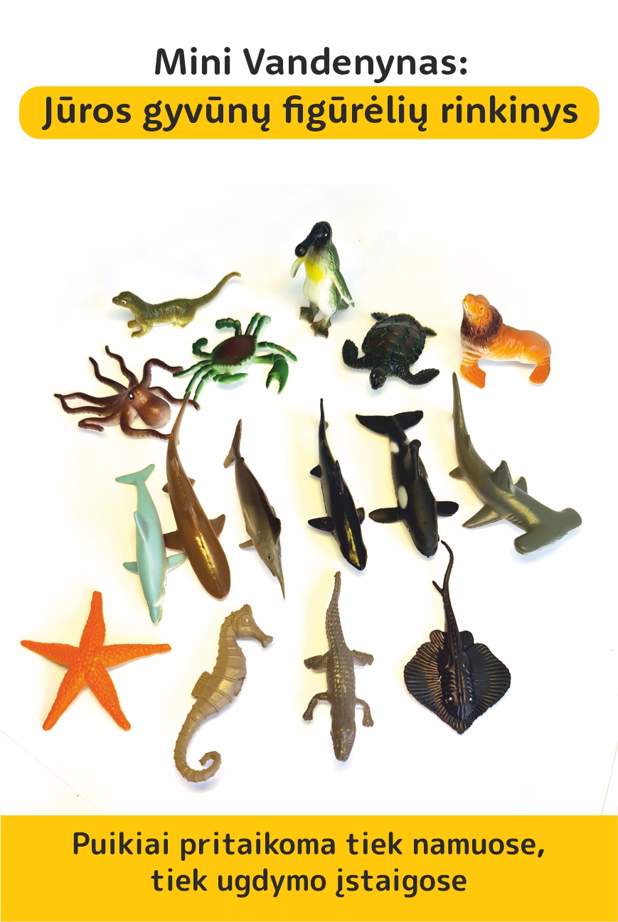Mini Vandenynas: Jūros gyvūnų figūrėlių rinkinys