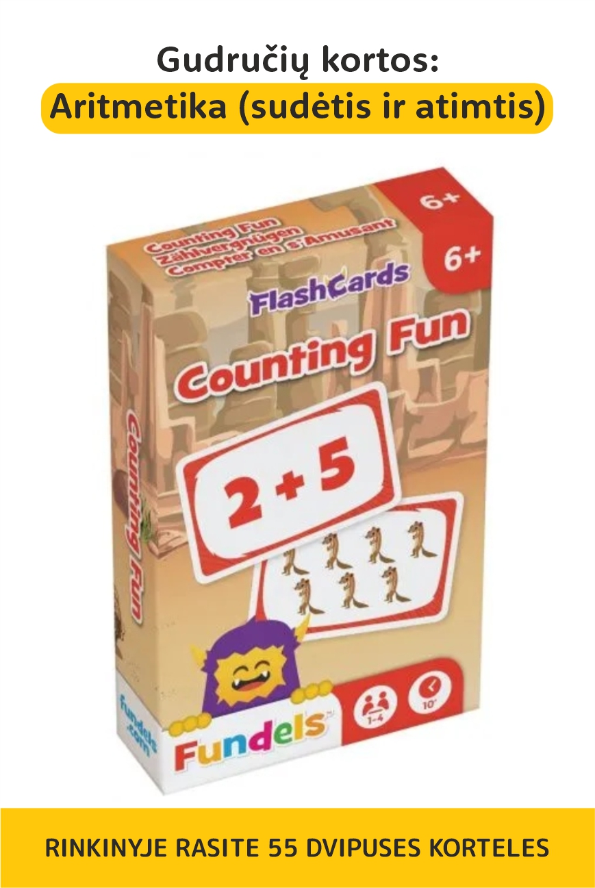 Gudručių kortos: Aritmetika (sudėtis ir atimtis)
