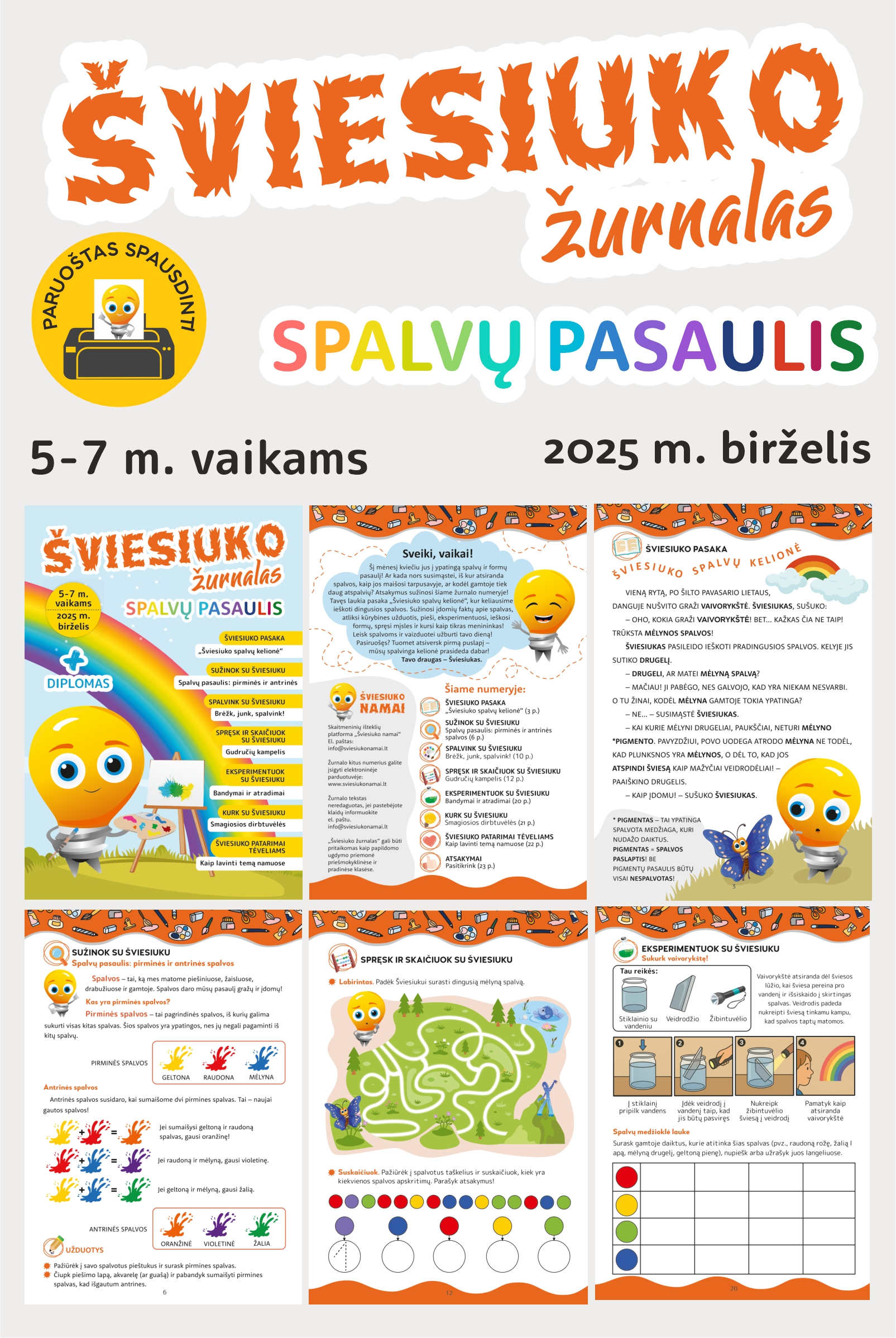 šviesiuko žurnalas ugdymo priemonė vaikams 5-7 metai