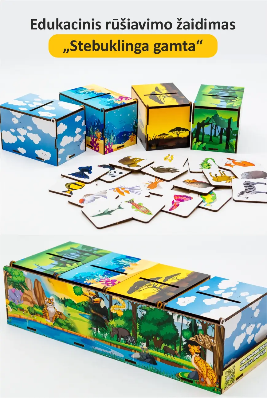 gyvūnų rūšiavimo žaidimas