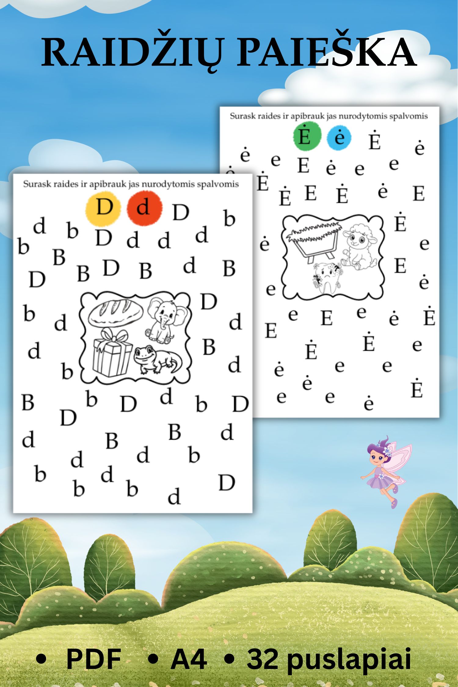 Užduotys „Raidžių paieška“, PDF