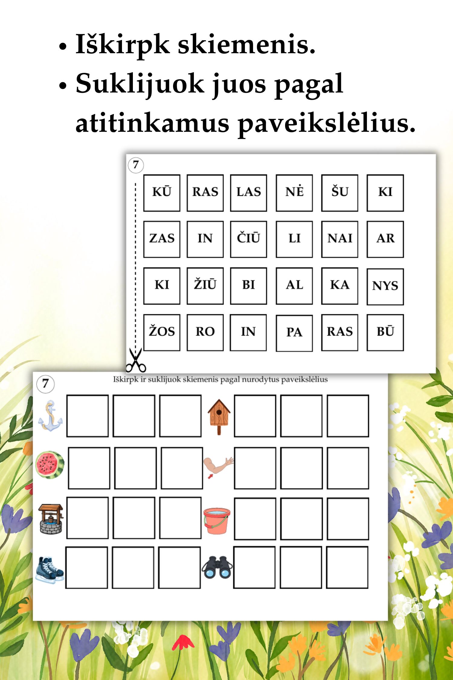 Užduotys „Suklijuok skiemenis“ (PDF) - Image 2