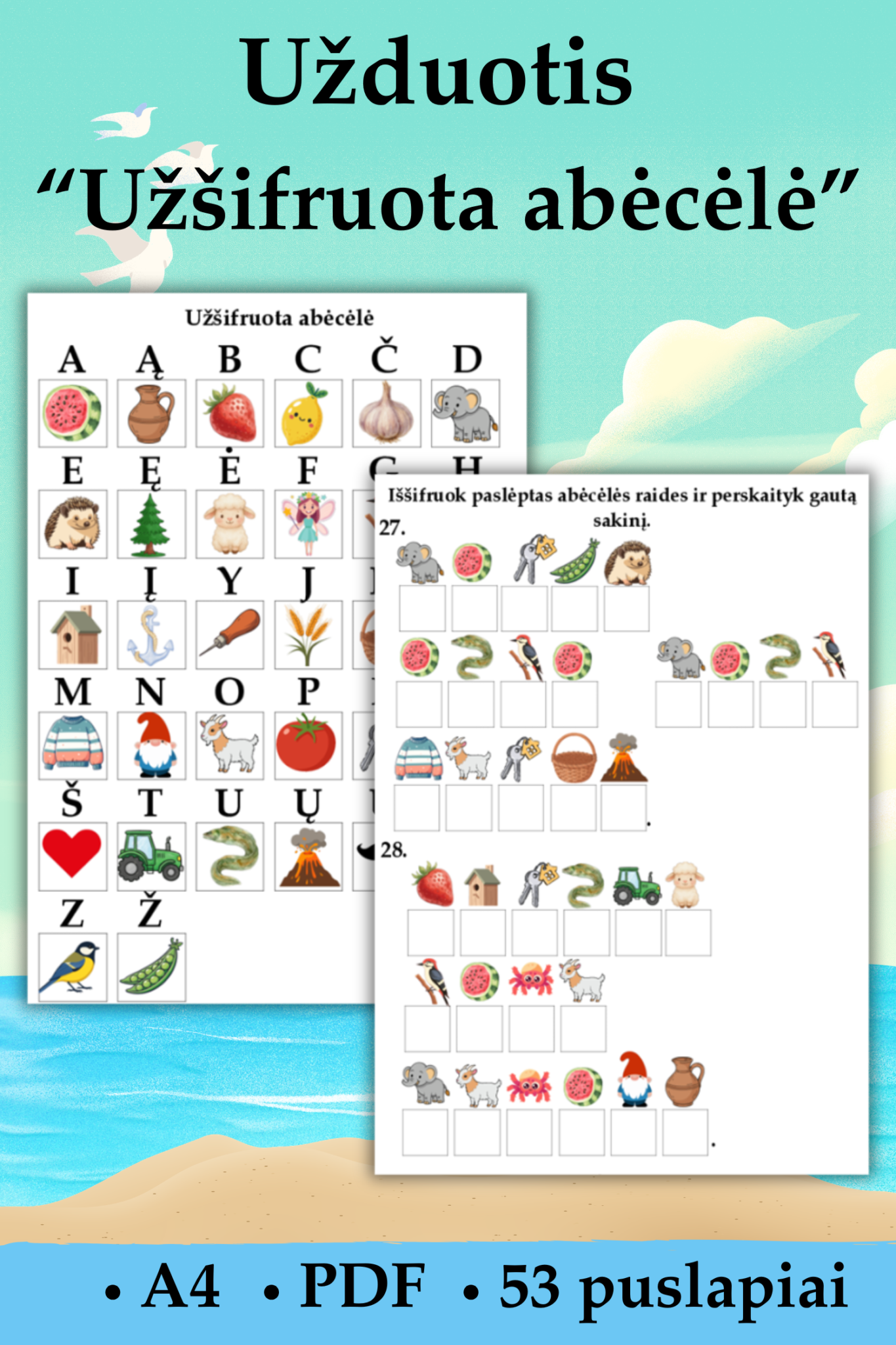 „Užšifruota abėcėlė“, PDF