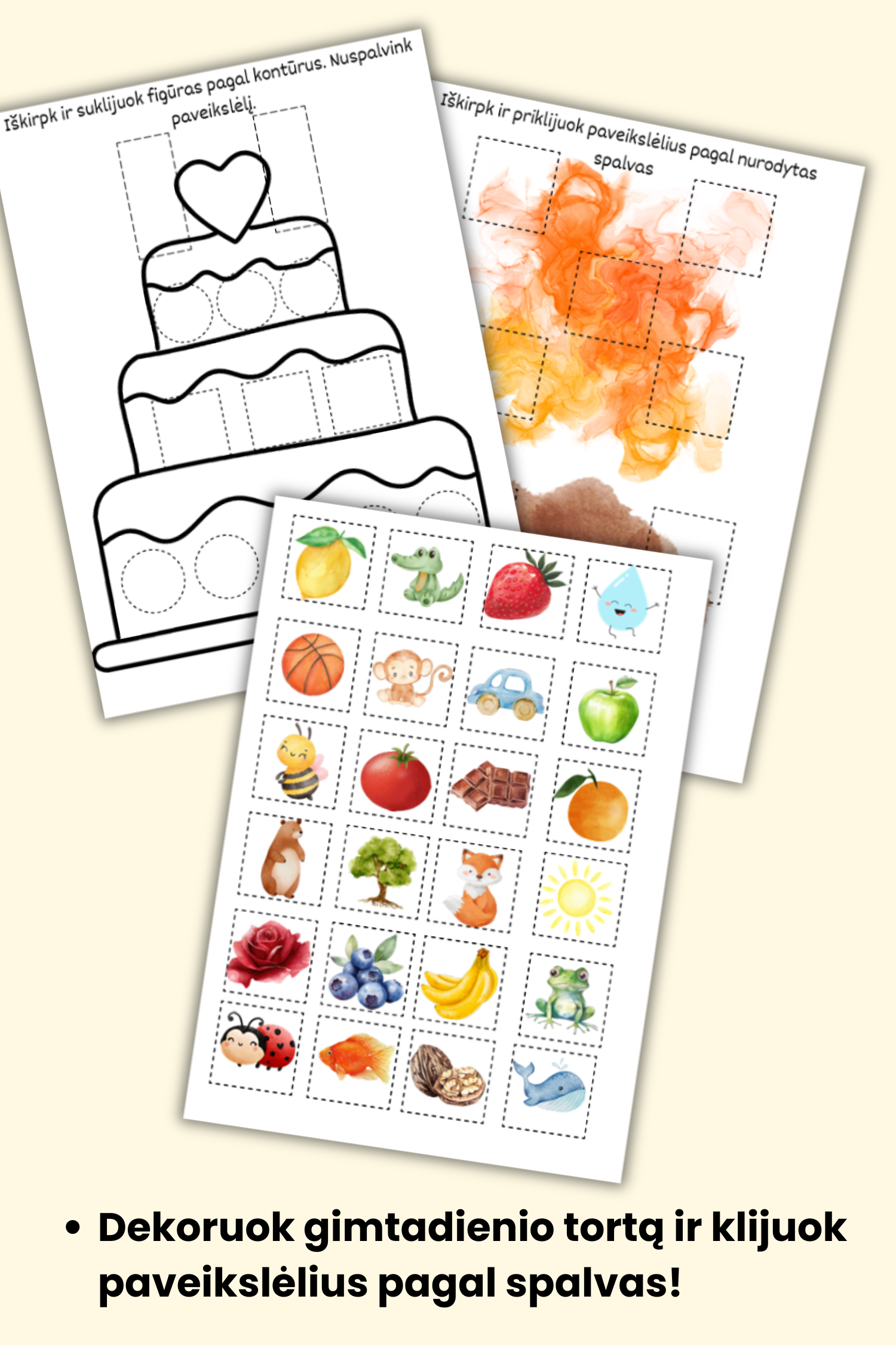 Karpymo užduotys „Pažink geometrines figūras“, PDF - Image 3