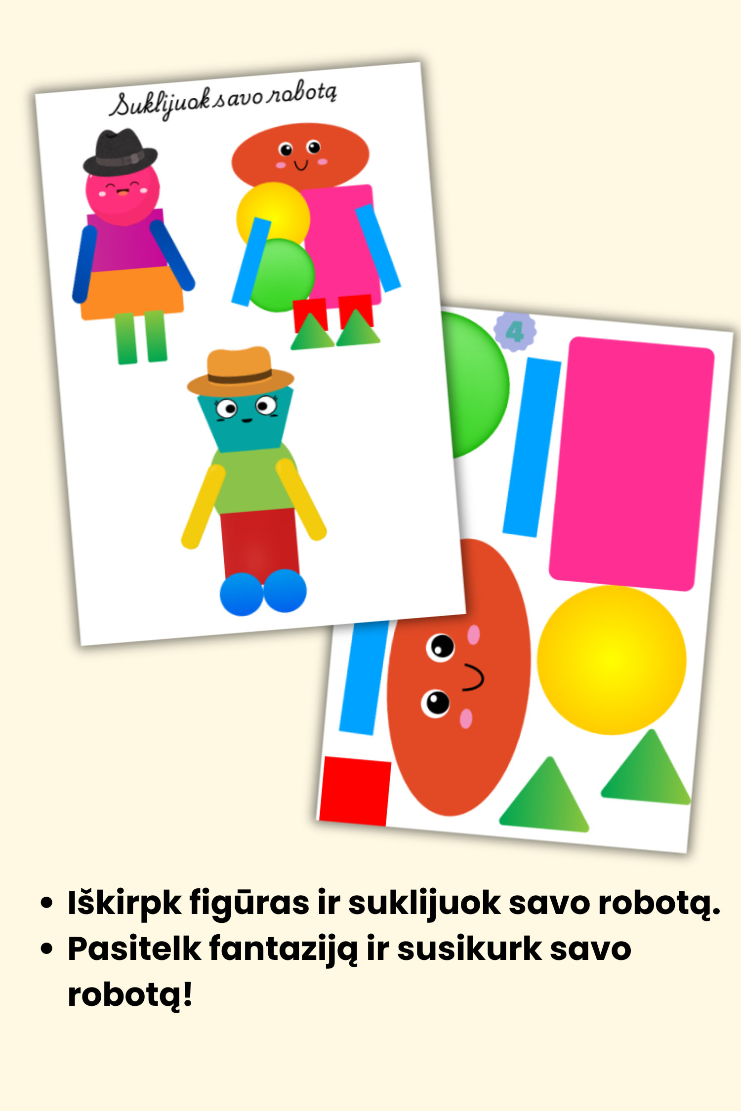 Karpymo užduotys „Pažink geometrines figūras“, PDF - Image 4