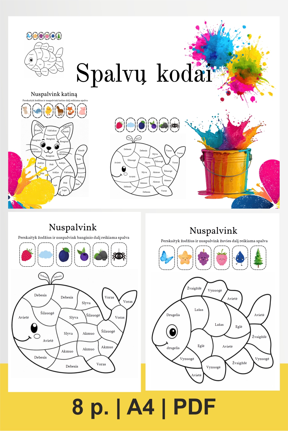 Užduočių rinkinys „Spalvų kodai“ (PDF)