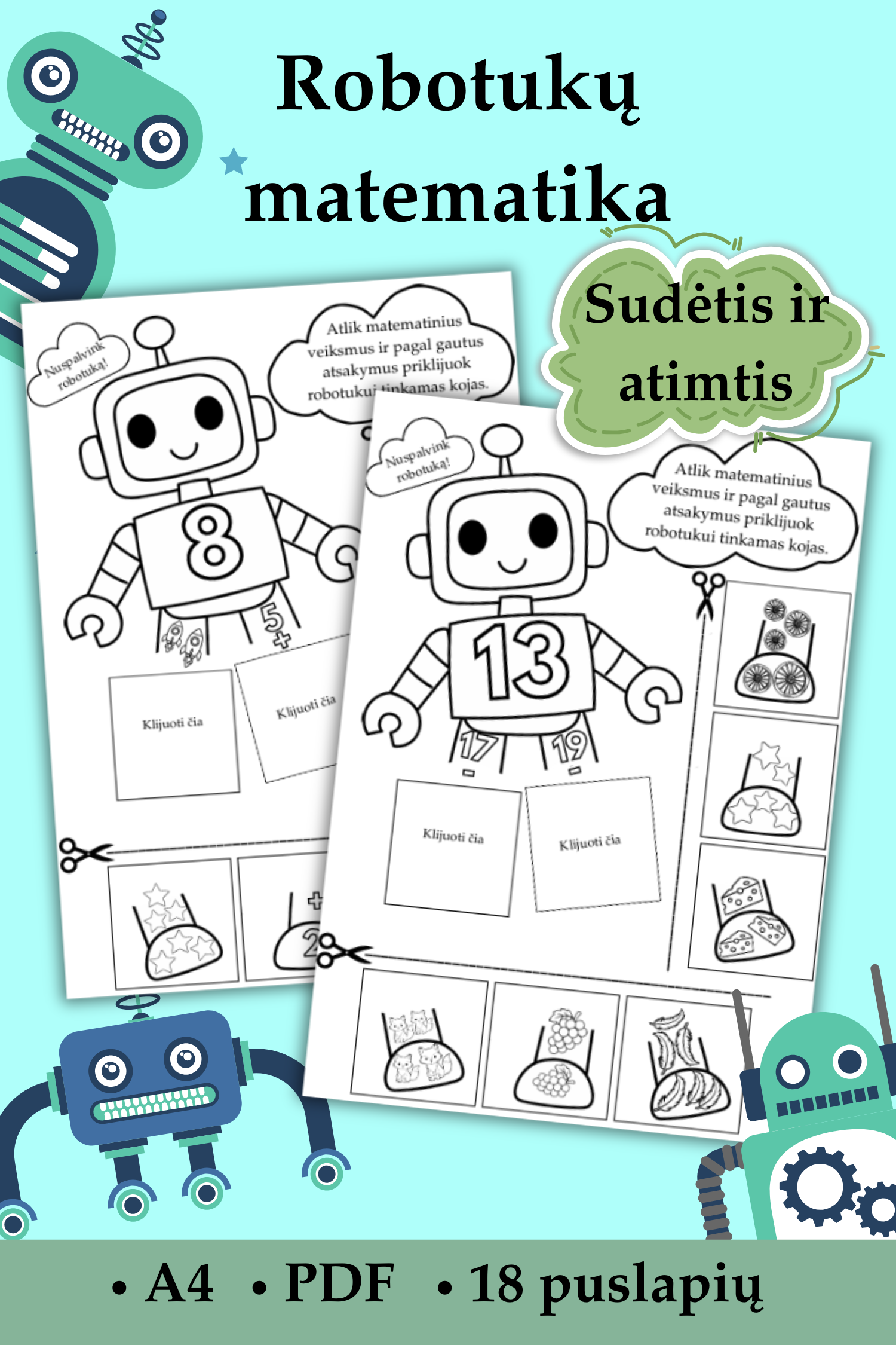 Užduotys „Robotukų matematika“ (PDF)