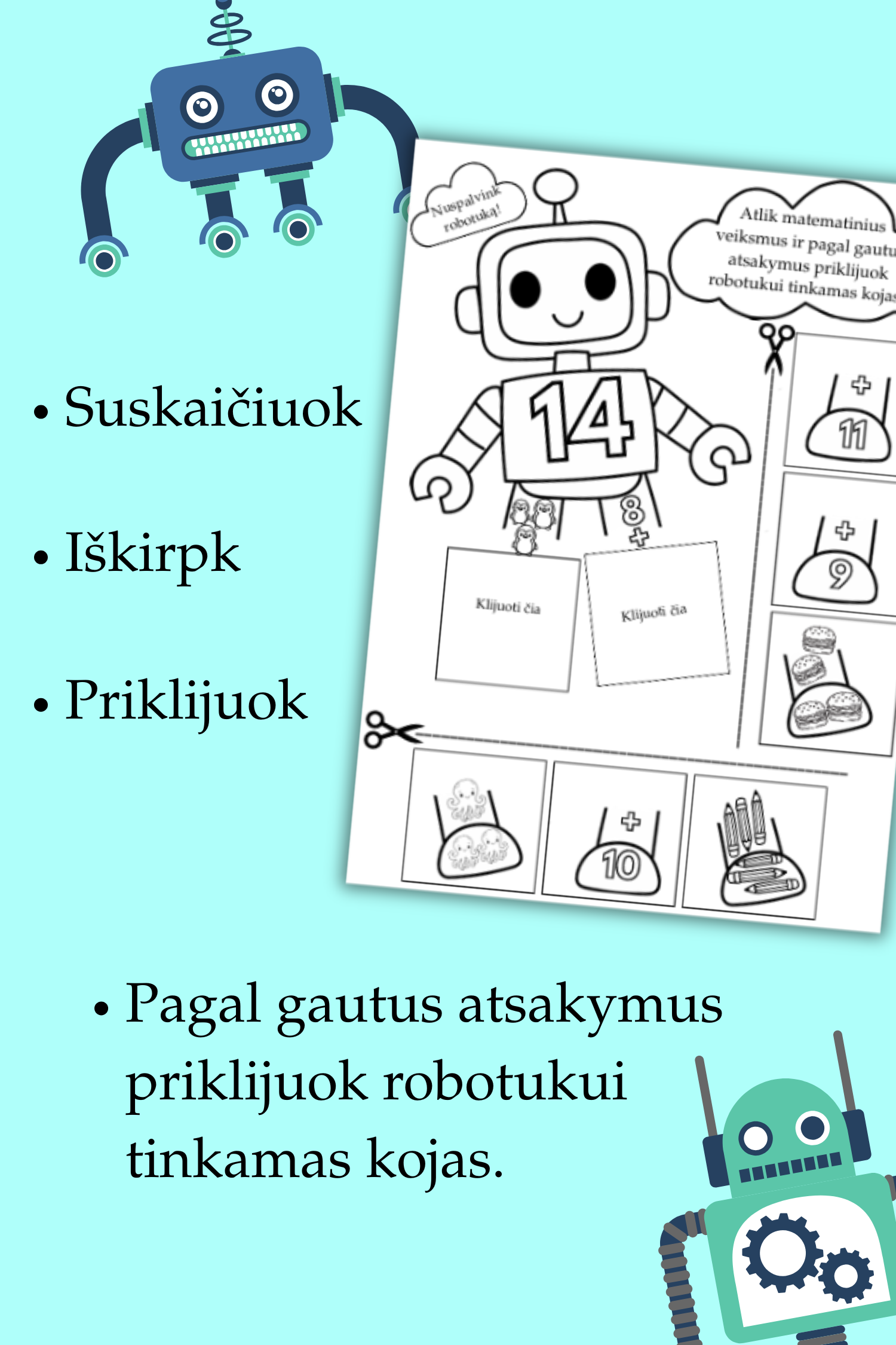 Užduotys „Robotukų matematika“ (PDF) - Image 2