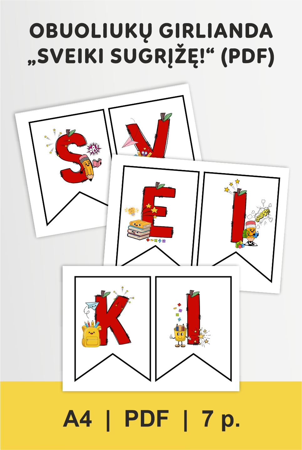 Obuoliukų girlianda „Sveiki sugrįžę!“ (PDF)