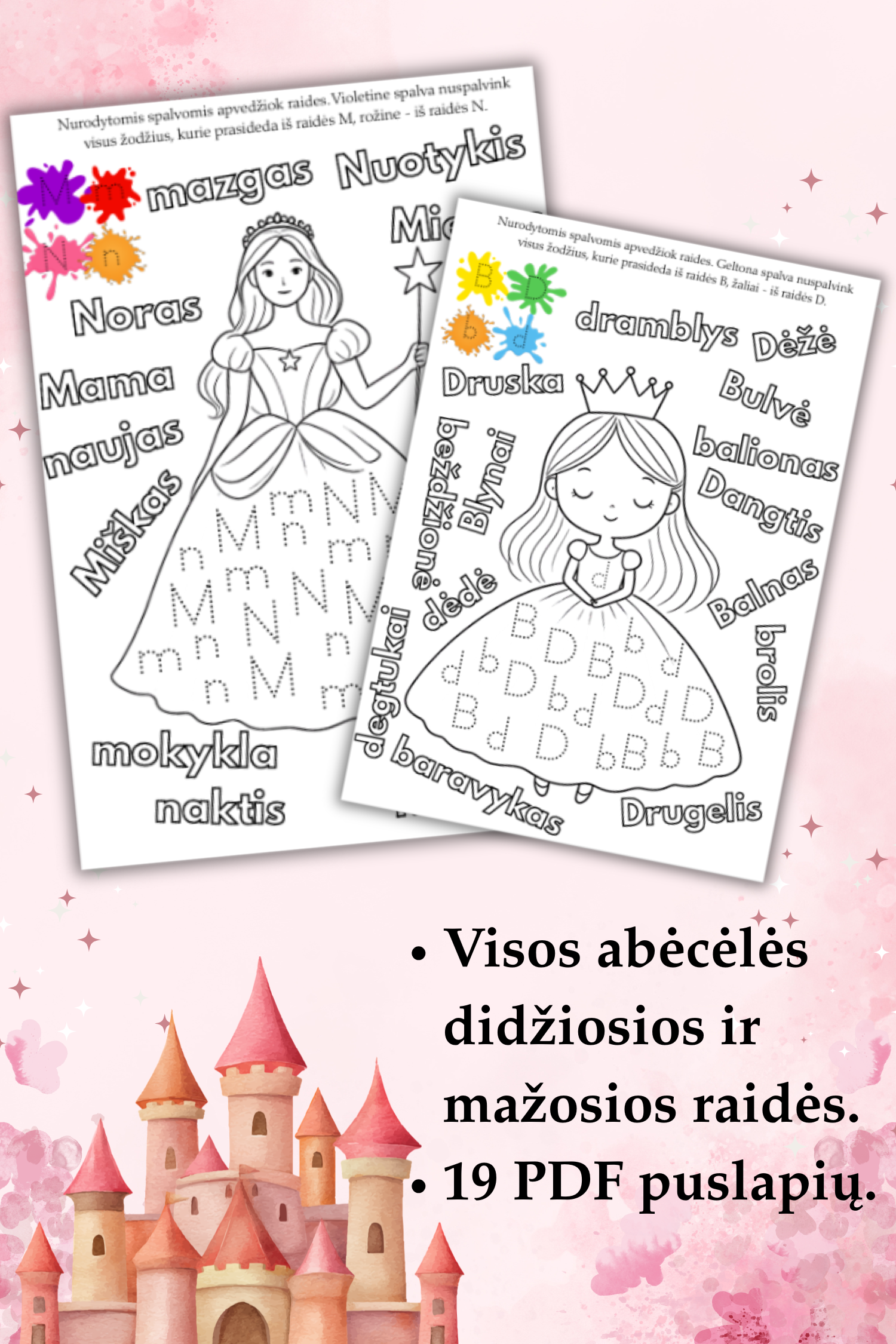 Rašymo užduotis „Princesių raidės“ (PDF) - Image 2