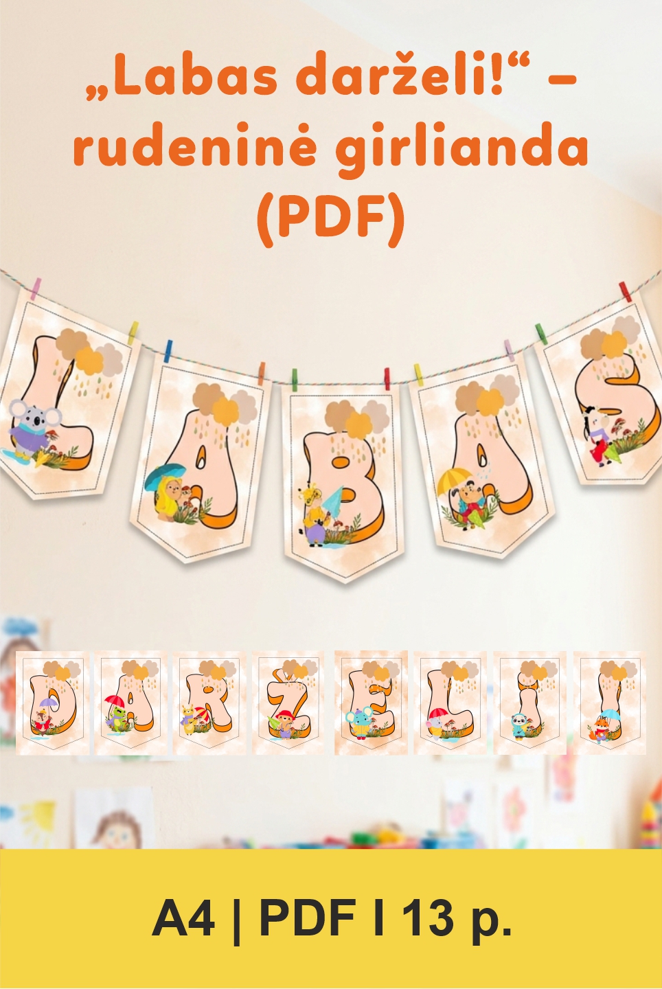 „Labas darželi!“ – rudeninė girlianda (PDF)