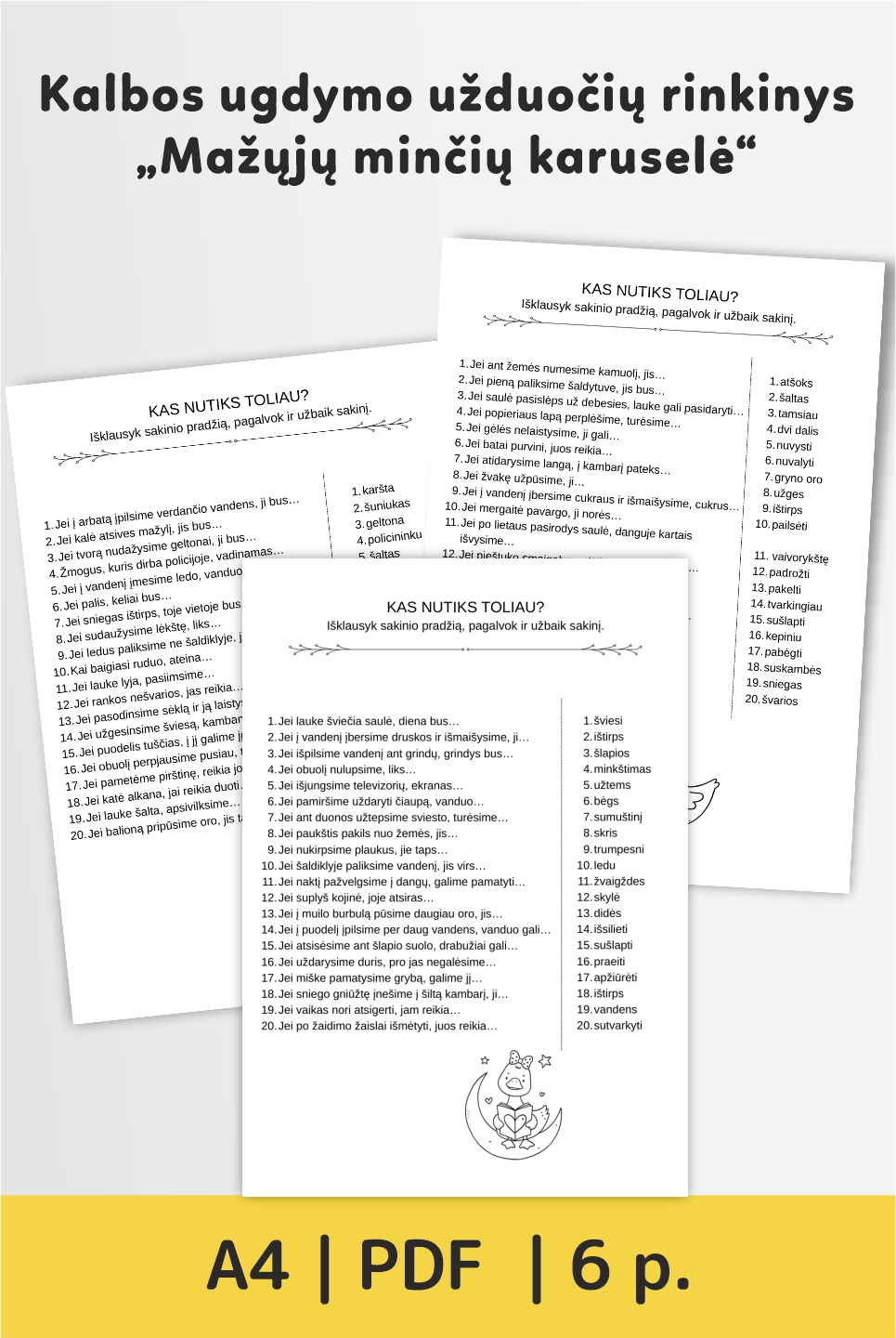 Kalbos ugdymo užduočių rinkinys „Mažųjų minčių karuselė“ (PDF)