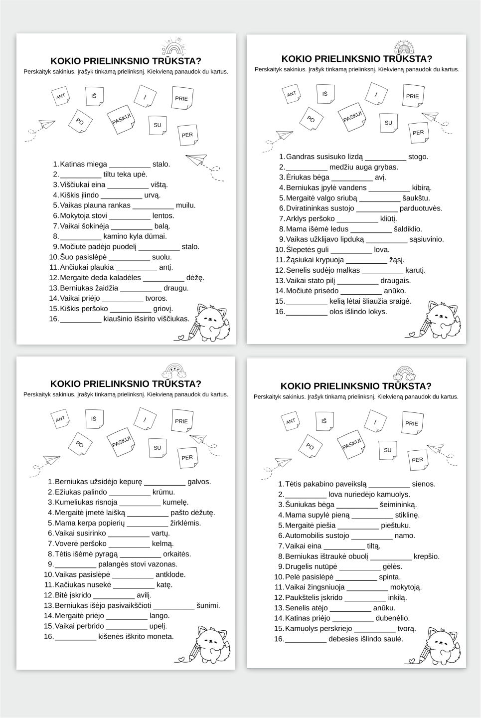 Lietuvių kalbos užduotys „Pabėgę prielinksniai“ (PDF) - Image 2