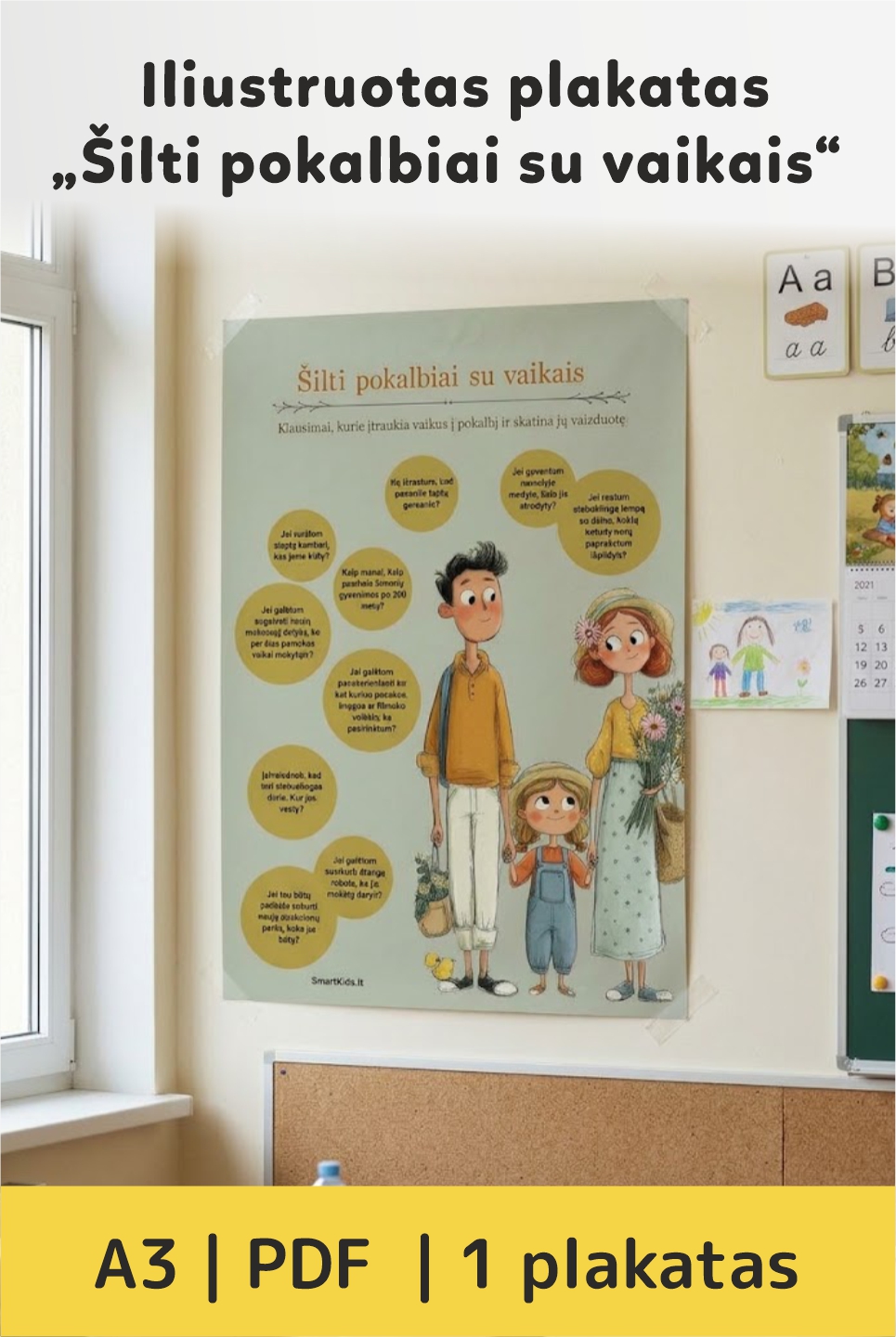 Iliustruotas plakatas „Šilti pokalbiai su vaikais“ (PDF)