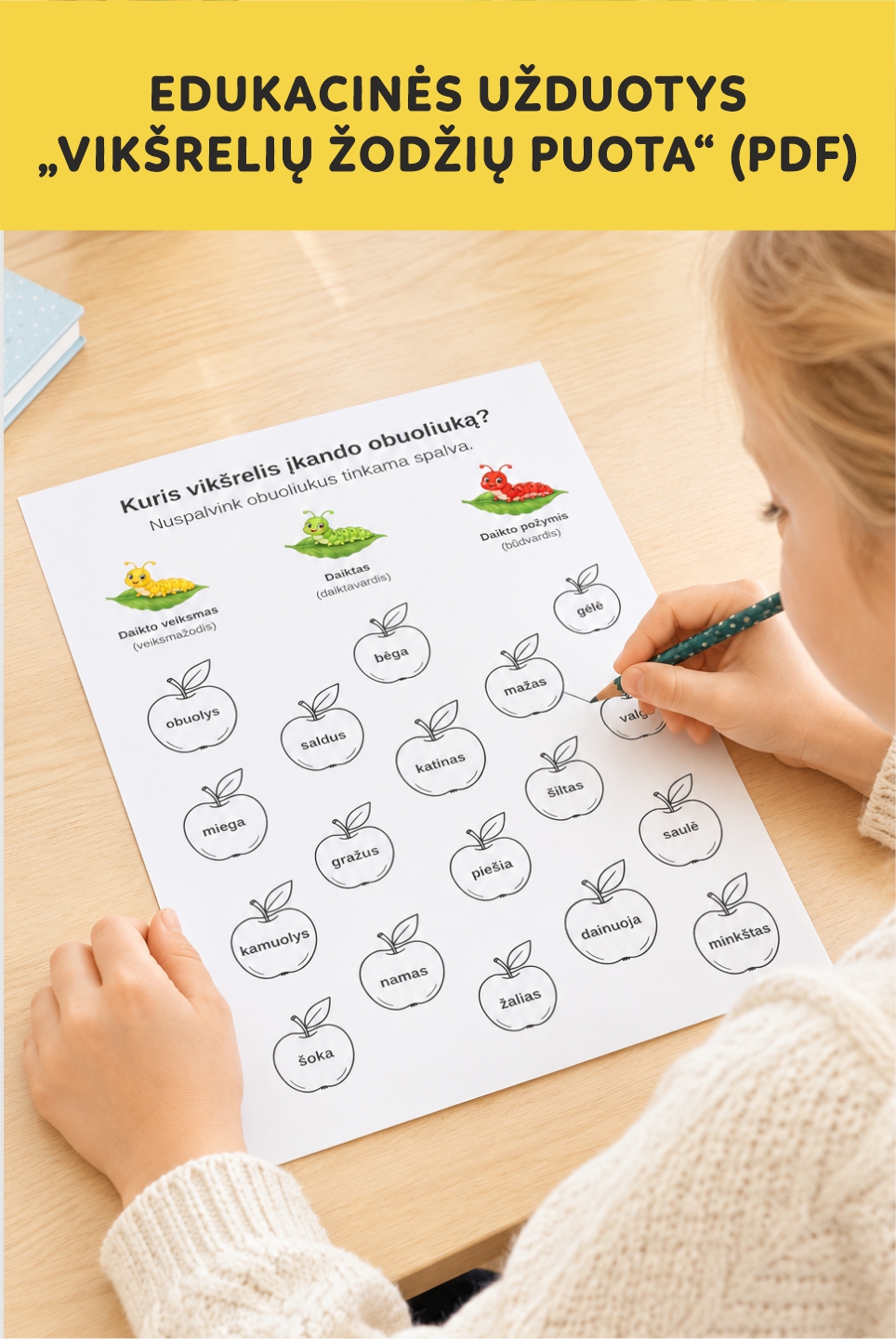 Edukacinės užduotys „Vikšrelių žodžių puota“ (PDF)